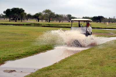 Plowing through the water