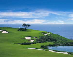 One of the holes at Pelican Hill Golf Resort