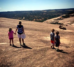 Hiking on Enchanted Rock
