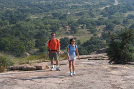 Hiking on enchanted rock