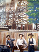 One of the murals at the East Texas Oil Museum