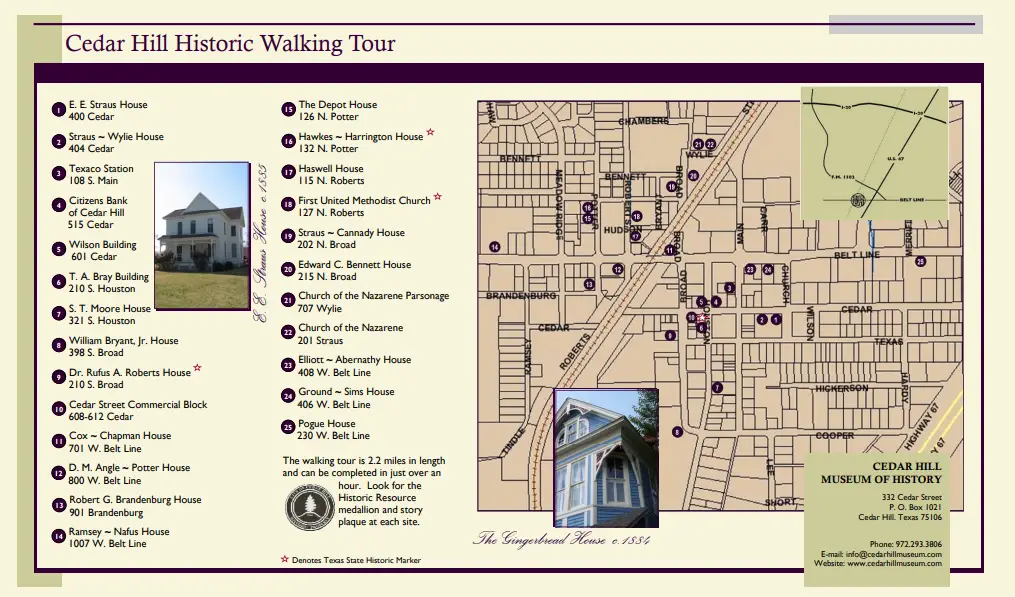 cedar hill historic walking tour