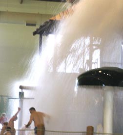 A huge bucket gives you a soaking at Great Wolf Lodge