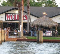 Great outdoor patio at Wolfies bar and restaurant