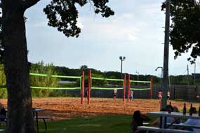 Sand volleyball courts at Sneaky Petes