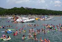 Party time in Devils Cove at Lake Travis