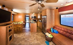 Living area of the houseboat