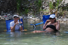 Sitting in the Frio River