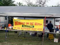 Free breakfast for the campers on Sunday