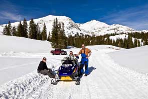 Snowmobiling in Angel Fire