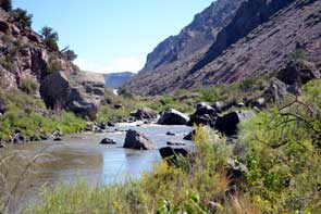 Scenery during rafting the Rio Grande