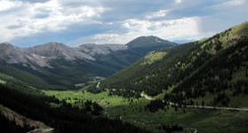 View from heading down the mountain from Independence Pass