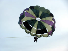 Flying high in a parasail on South Padre Island