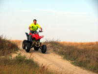 Riding an ATV on the dunes at South Padre Beach