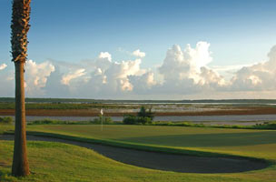 One of the golf holes at South Padre Island Golf Club