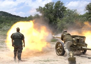 Firing a cannon at Ox Ranch