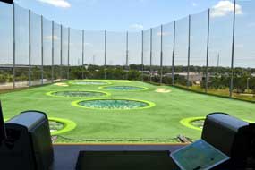 Some of the targets at TopGolf Austin