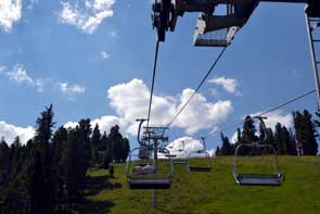 Riding up the Red River Chairlift