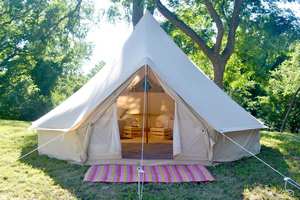 Glamping tent for rent at Old Settler's 2019 Music Festival