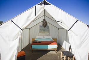 Safari tent rental in Marfa