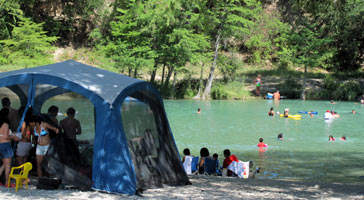 A picnic on the Frio River at Garner State Park