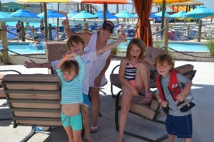 our grand kids at the cabana