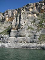 Bluffs and rock formations abound up Devils Arm of Lake Amistad