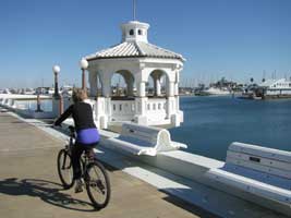 Biking along Shorline and the marina in Corpus