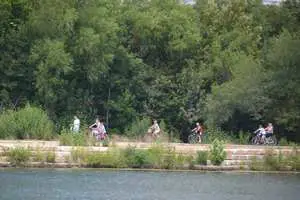 Biking around Lady Bird Lake