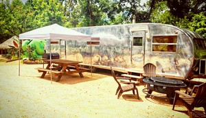 Vintage trailer for rent at Son's Island
