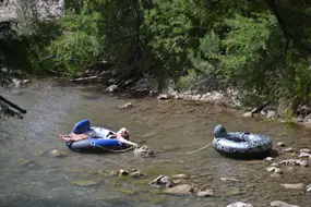 Relaxing in the Guadalupe River at Lazy L&L Campground