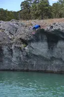 Finally my bro braved a drive that turned into a belly flop!