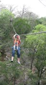 One of the zip lines at Cypress Valley Canopy Tours