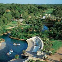 Hyatt Hill Country aerial view of the lazy river