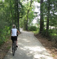 Riding the miles of trails at The Woodlands