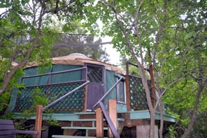 treehouse yurt at Rainbow Hearth