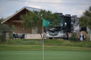 Casita at Alsatian RV Resort Overlooking the golf course's 14th green