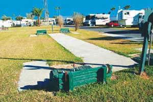 Pitching at VIP La Feria RV Park