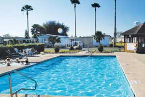 One of two swimming pools at VIP La Feria RV Park