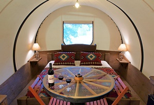 Covered wagon vacation rental at Blisswood Bed & Breakfast