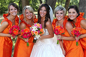 Bride and bridesmaids