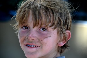 A dirty face after our ATV tour