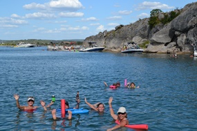 Our group enjoying the  cool water of Canyon Lake