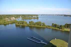 View of the lake from our room at La Torretta Lake Resort
